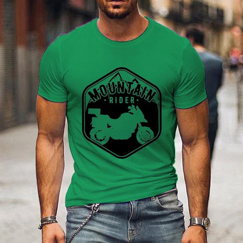 Mountain Rider Moto Club Shirt Graphic T Shirts Men Clothing Short Sleeve T-shirts Street Motorcycle Tshirts Loose Men Camisetas
