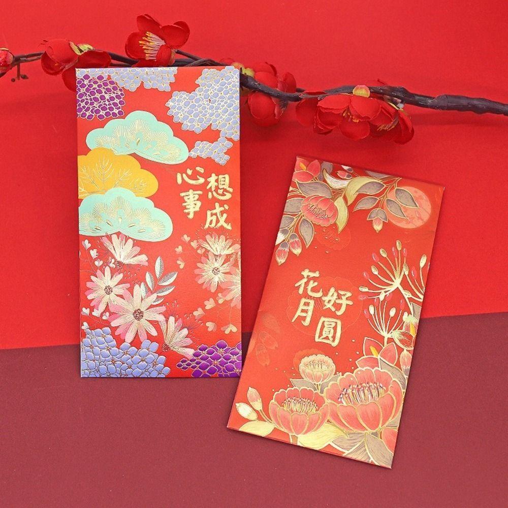 6Pcs Traditional Lucky Red Pocket Chinese Style Gift Bags  Birthday Celebration