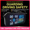 Car Universal Solar Tire Pressure Monitoring System USB Rechargeable High Accuracy TPMS