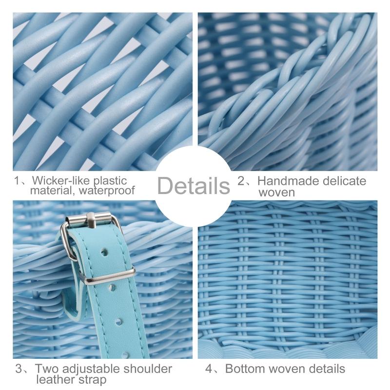 Kids Bike for Banner Set, Bicycle Handlebar Wicker Basket with Colors and Bike Bells and Decals, Boys Girls Bike Decorat