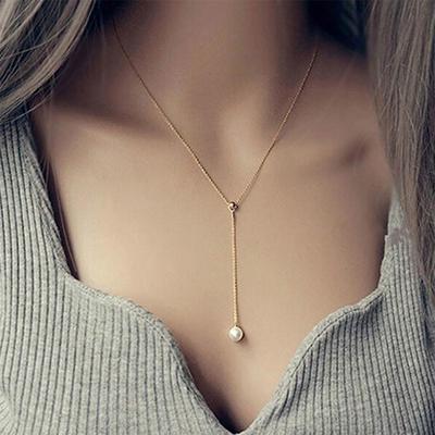 Collar con colgante ajustable a la moda para mujer, joyería de cadena de clavícula