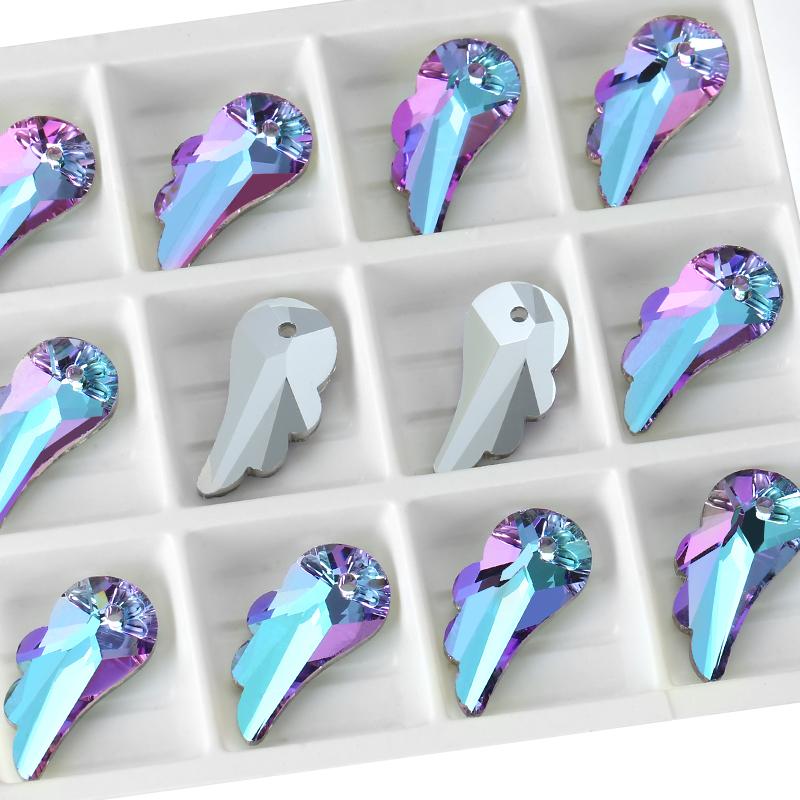 12Pcs Austria Crystal Pendant Loose Rhinestone Beads Charms Glass Jewelry Gems Stones for DIY Necklace Jewelry Making 11Styles