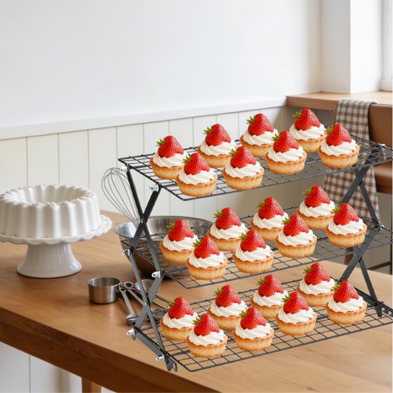 Collapsible Baking Cooling Rack Even Cooling Large Capacity Non-Stick Stand for Cakes Muffins Party Baking Use