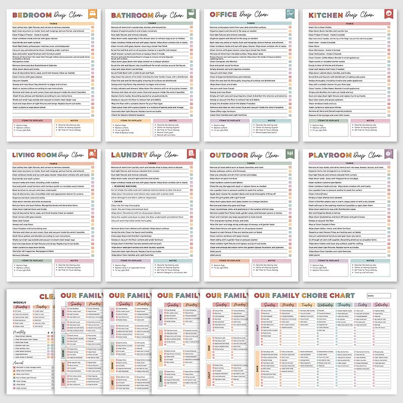 

Список уборки Контрольный список Расписание уборки дома Ежедневно Еженедельно Ежемесячно Органайзер Самостоятельное улучшение дома белый