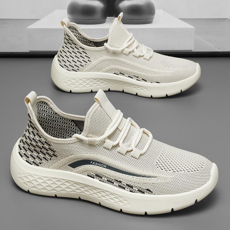 Men's Breathable Thin Fly Woven Mesh Running Sports Shoes Lightweight Soft Sole Casual Travel Large Size
