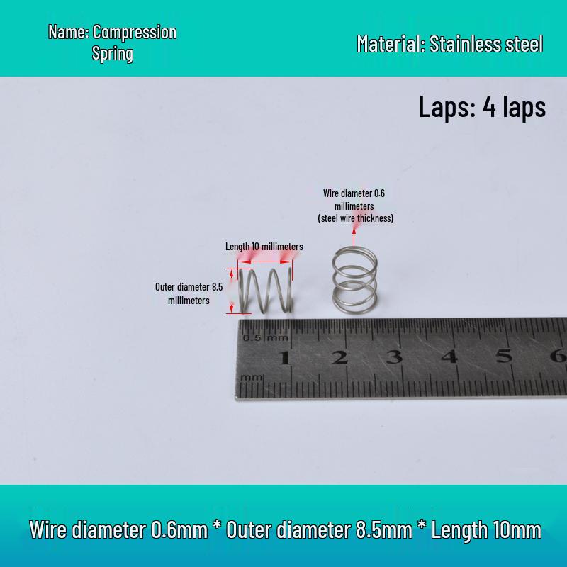 Y-förmige Edelstahl-Druckfeder, 0,6 mm Draht, 7-12 mm Außendurchmesser