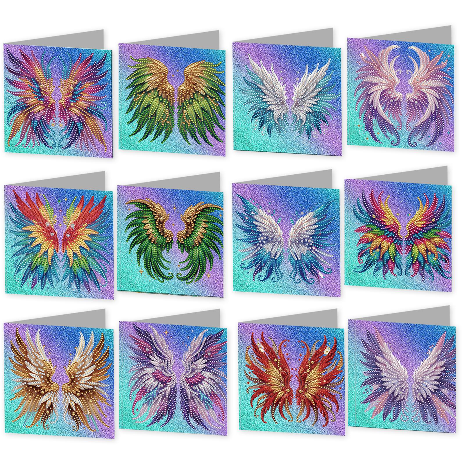 12Pcs DIY Diamond Art Painting Greeting Card Kit Diamond Painting Greeting Card Kit for Christmas Birthday Easter Holiday