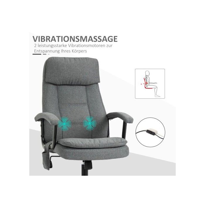 Chaise de bureau - MUVOE - Vinsetto - Ergonomique - Massage vibratif - Réglable en hauteur