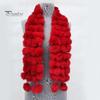 Wool Pom-Pom Scarf Women Thickened Winter Scarf Imitation Rabbit Fur Comfortable Knit Winter Scarf Neckwear