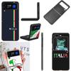 Italy Flag Coque Case For Samsung Galaxy Z Flip 7 6 Flip4 Flip5 Zflip3 Black Hard PC Phone Shell Protective Cover