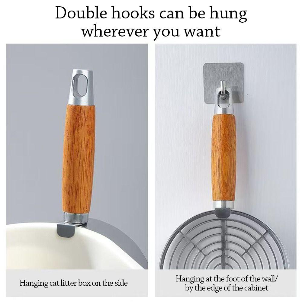 Anti-slip Cat Toilet Scoop with Wooden Handle Cat Poop Cleaning Tools  Pet Cleaning Tools