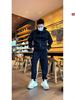 Men's Black Warrior Casual Two-Piece Set: Autumn/Winter Street Style with 3D Cut