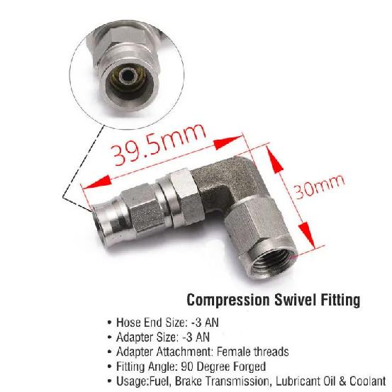 Suitable for Car and Motorcycle Brake Fisheye Stainless Steel Brake Hollow Steel Throat AN3 Oil Pipe Tee Banjo Joint