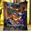 Custom Name Valorant Theme Printed Blanket - Perfect for Couch, Bed, Travel & Outdoor Use | Machine Washable, Cozy & Durable.