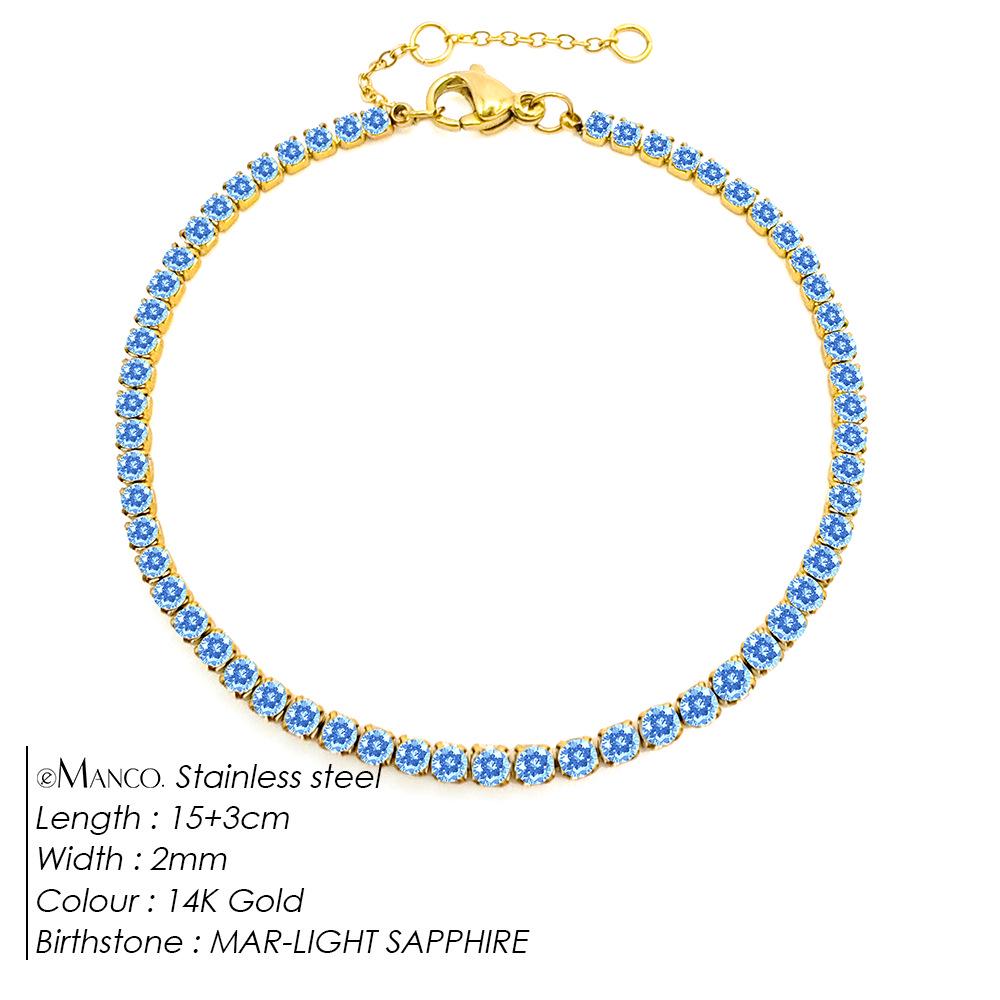 EManco Elegancka Bransoletka Tenisowa z Kamieniami Urodzinowymi i Cyrkoniami