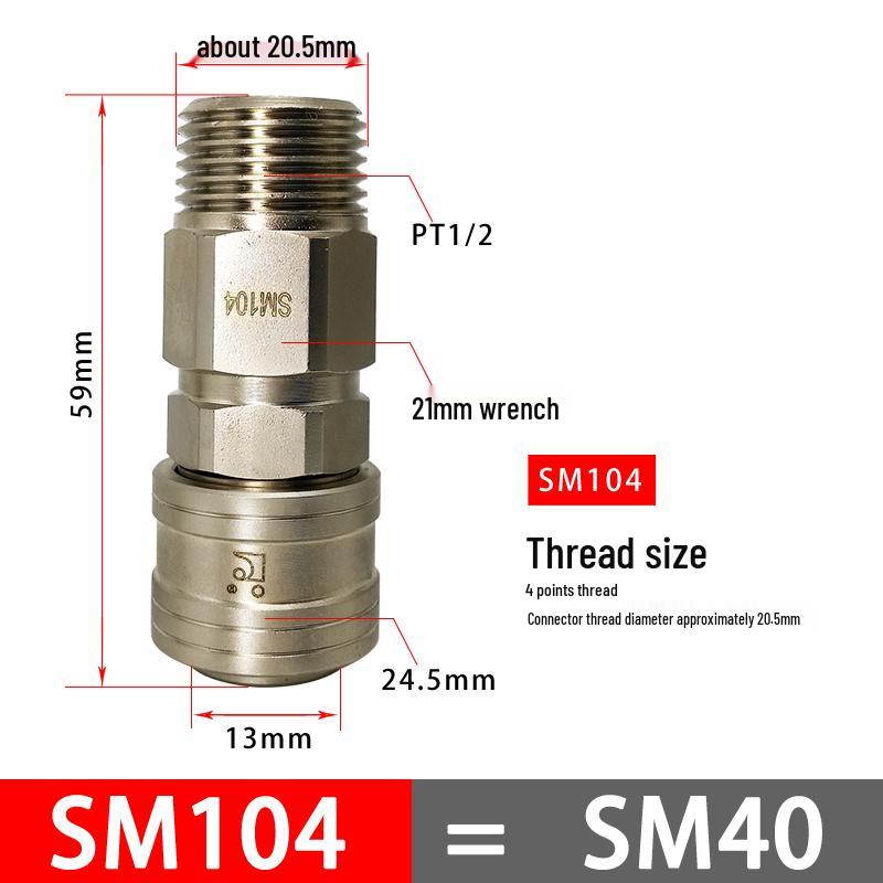 C-Type Pneumatic Quick Connector for Air Compressors and Oxygen Hoses