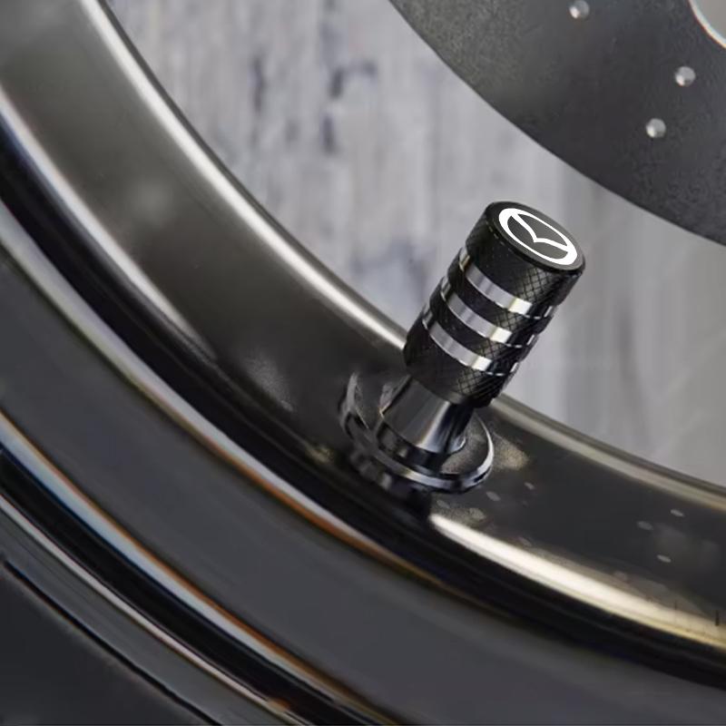 4pcs Car Wheel Tire Valve Stem Caps Airtight Cover Stickers for Mazda 3 Bk Bl Bj Bn 323 Axela Atenza CX-3 CX-4 CX5 Accessories