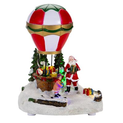 Decorațiune de masă de Crăciun cu LED Luminos Rășină Magazin de gustări Iluminat Mașină de epocă Balon cu aer cald