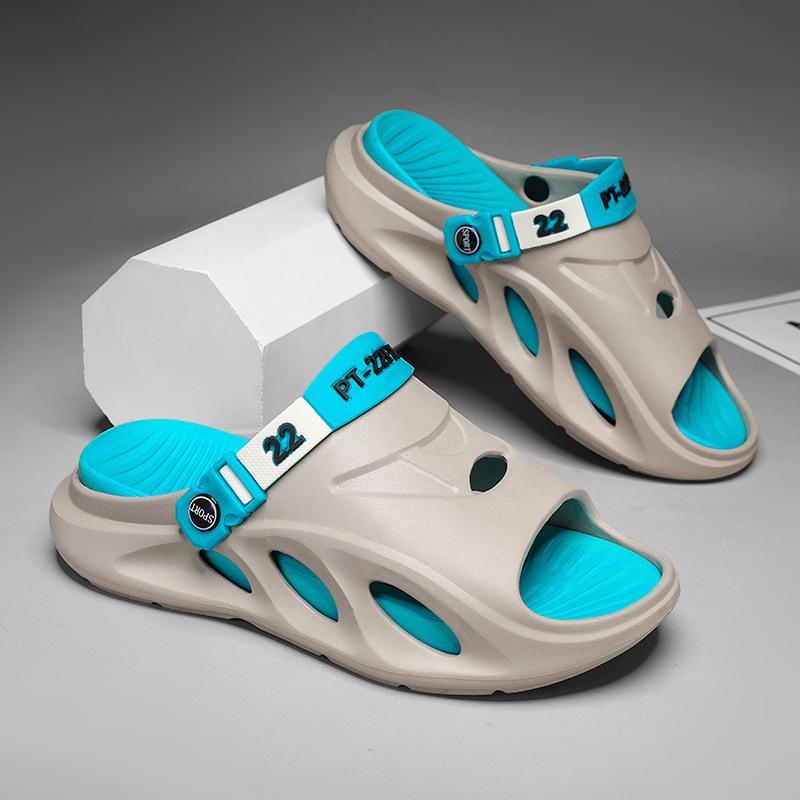 Stepping On Feeling Color Blocked Slippers Men Wear Sports Beach Sandals Outdoors In Summer NonSlip Casual