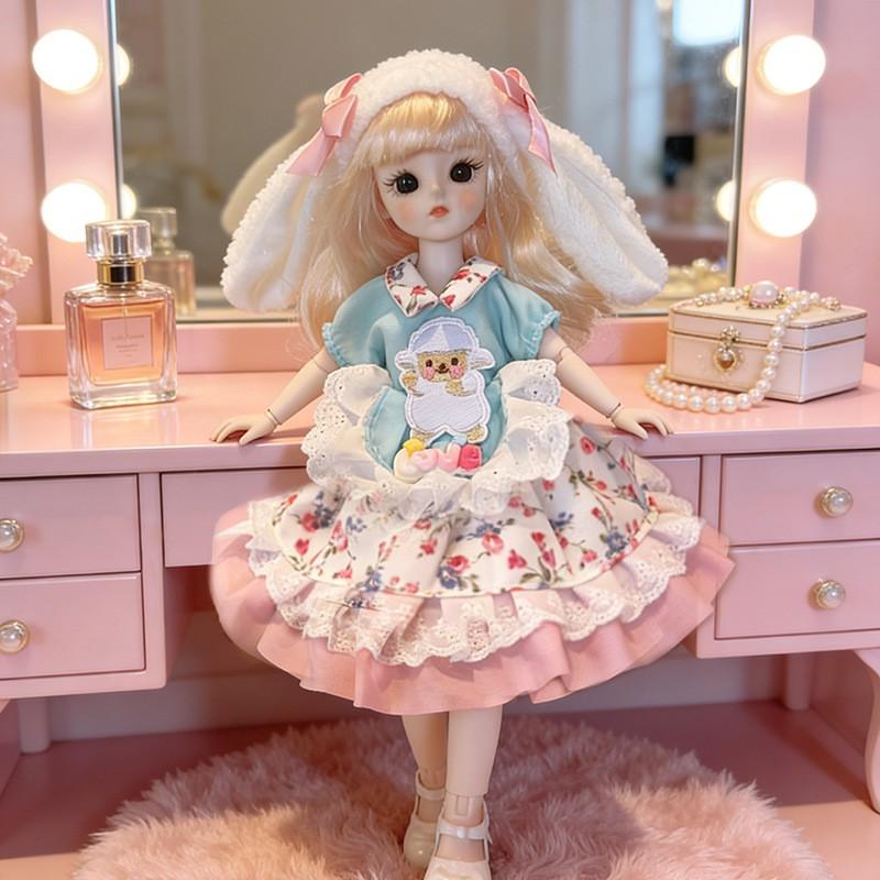 30cm Lolita Doll Outfit Set 6-Point BJD Dolls Clothes Only Non-Plush Toy Girls Ages 4-6
