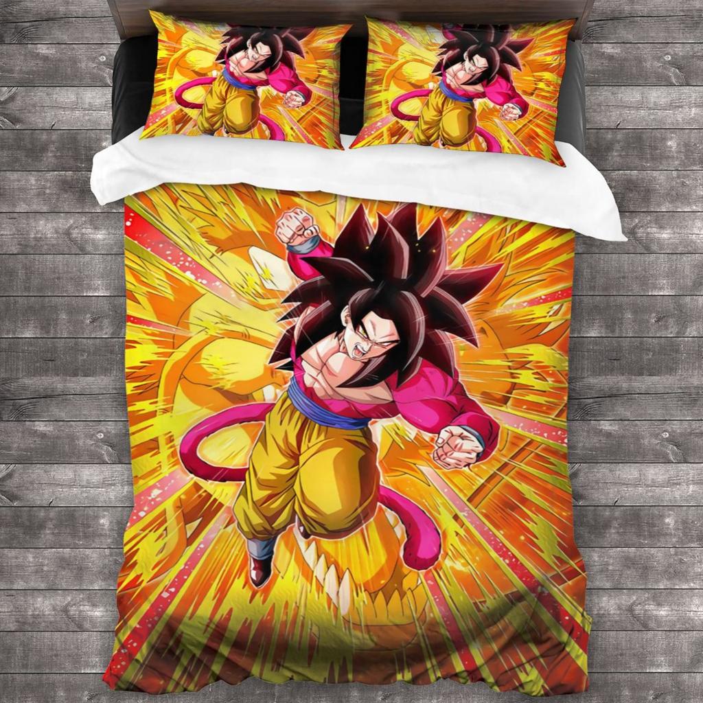 Dragon Ball Series, Digital Printing, Animation Home Textile Four-Piece Set, Quilt Cover, Bedding Three-Piece Set