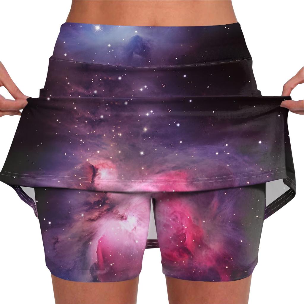 Kadınlar için elastik Yoga Pantolon-Etekler Baskı Atletik Şort Hafif Yüksek Bel Sıska Katı Joggers
