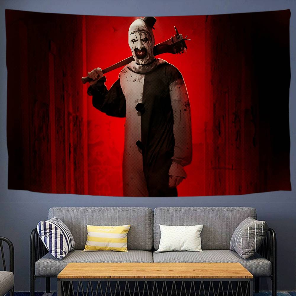 TTerrifier 3 Horror-Clown Film Gedruckter Wandteppich Indischer Buddha Wanddekoration Hexerei Böhmisch Hippie Dekor Decke