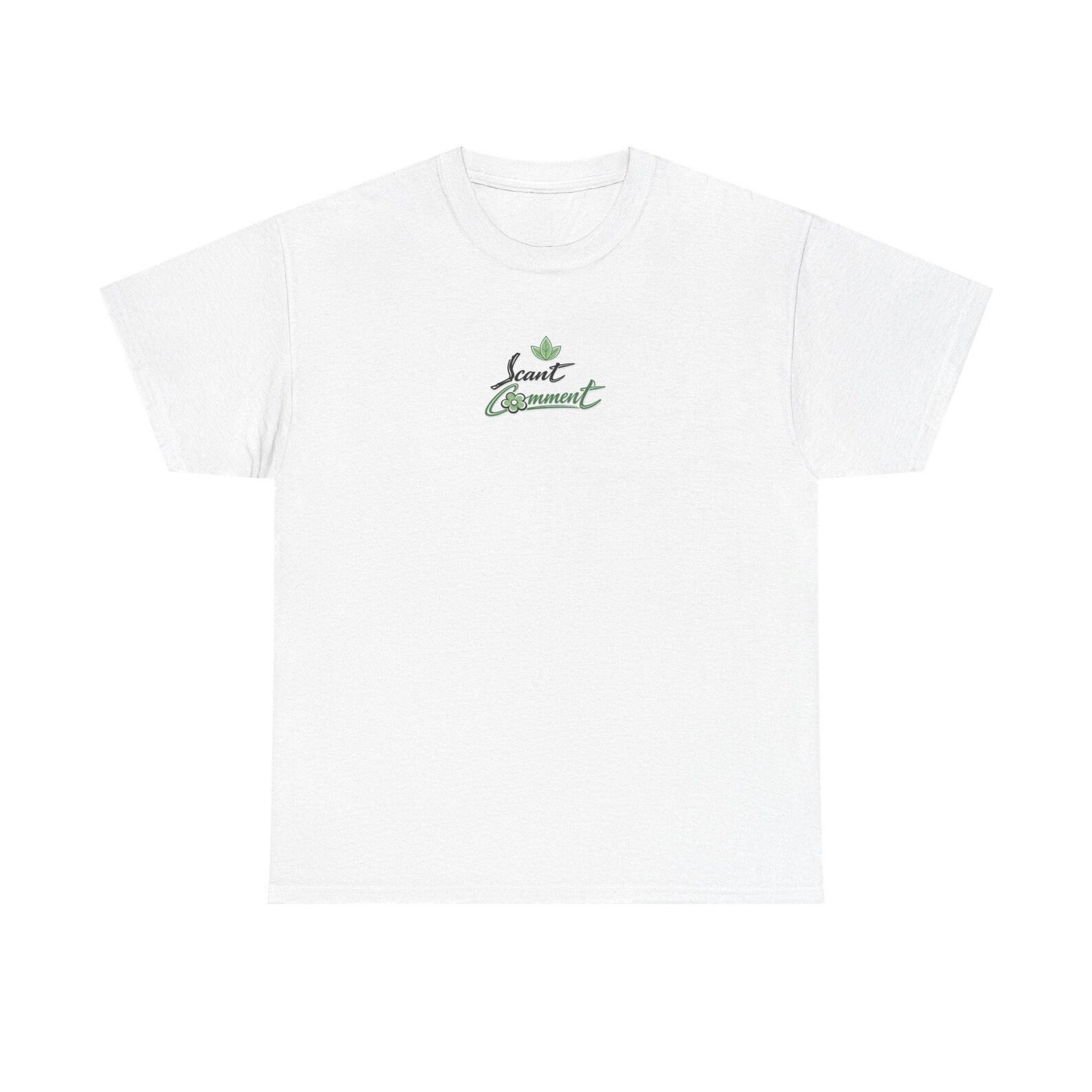 Scant Comment Tee | Green Script Logo, Leaf & Flower Graphic L