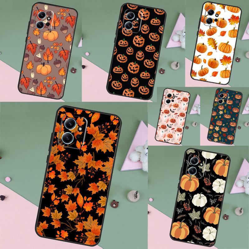 Autumn Leaves Fall Pumpkin Case For Xiaomi Redmi Note 14 Pro 13 12 11 10 15 Pro Plus Redmi 15 C 13 10C 12C 13C 14C Cover