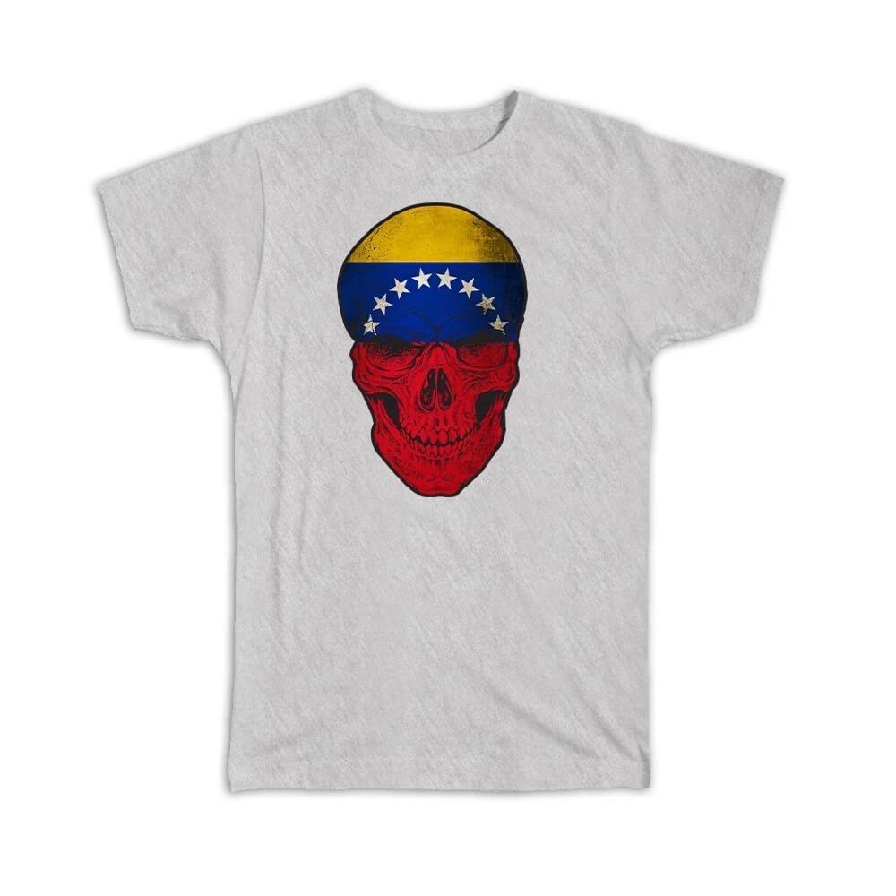 Gift T-Shirt : Venezuela Flag Skull Venezuelan National Colors 4XL