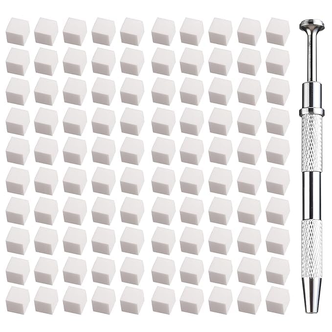 YIMART 100pcs Soft Nail Sponges for Ombre, Manicure Nail Art Tools, Nail Art Sponges With Grabbing Pen, Nail Brush Nail Supplies Manicure Nail Art