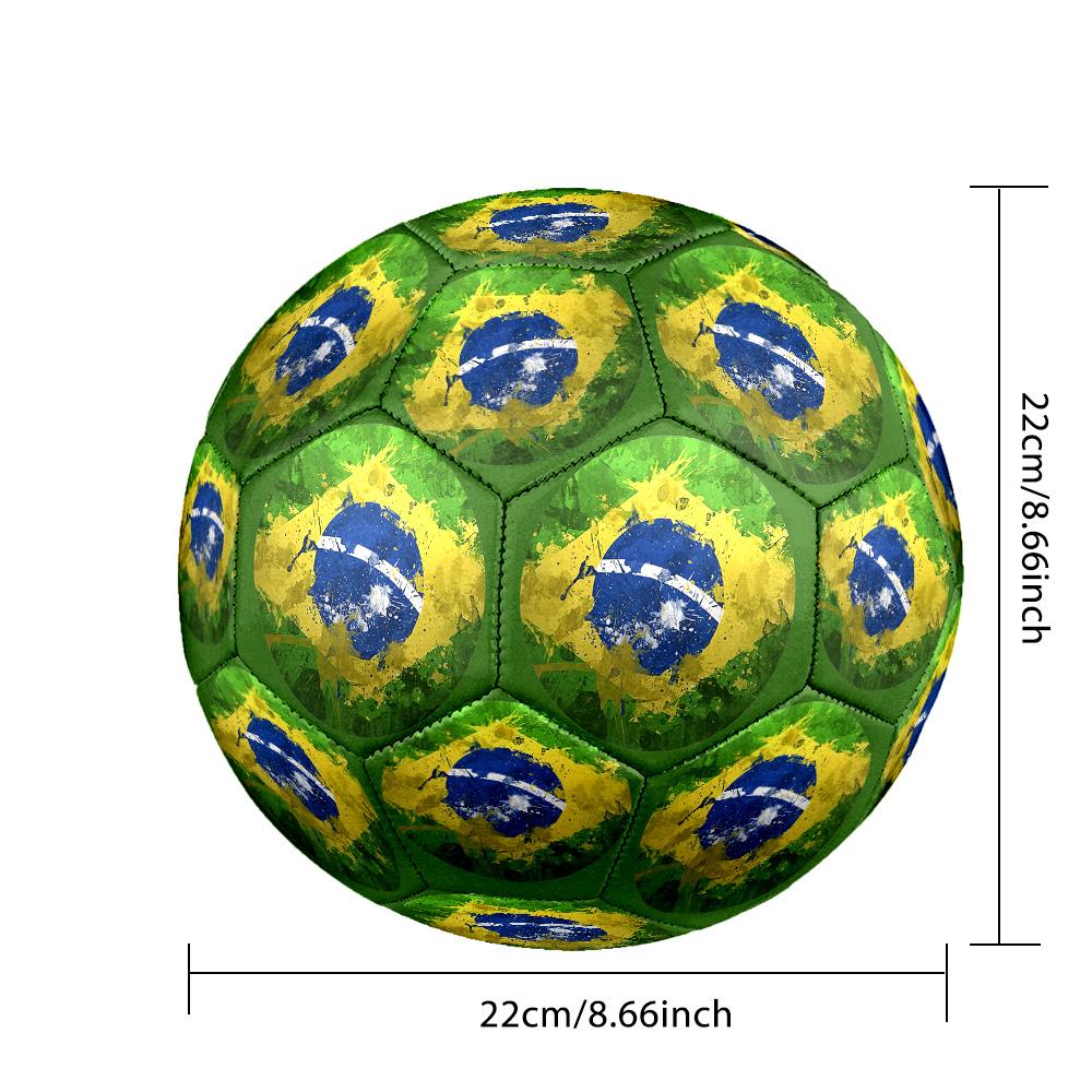 Brazil National Football Team Theme Soccer Ball Size 5 Soccer Ball Soft Touch Professional Training Football for Outdoor Sports