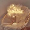 New LED Table Lamp Bedroom Decorative Light Romantic Birthday Light Feather Lamps Dining Table Night Lights (Without Battery)