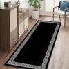 Svart randig korridormatta i europeisk stil, Maskintvättbar, Golvmatta för vardagsrum och sovrum, Hemdekoration