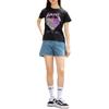 Vans Love Letter Print Round Neck Pullover Short Sleeve T-Shirt Women Tops Black VN000KPEBLK