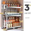 Yingbai 3-Tier Stainless Steel Kitchen Spice Rack with Chopsticks Holder