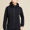 Anta Training Series Solid Color Zipper Hooded Fleece Jacket Women Jackets Basic-Black 162347718-4
