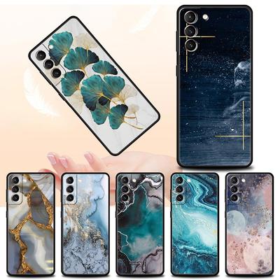 Hülle für Samsung Galaxy S20 FE S21 Ultra 5G S10 Lite S10e S9 S8 Plus S22 Schwarze TPU-Telefonabdeckung Chic Marmor Goldfolie Art