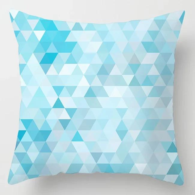 Glitter Marble Agate Cushion Cover Blue Geometry Flower Polyester Throw Pillow Case Car Sofa Decorative Pillowcases Home Decor