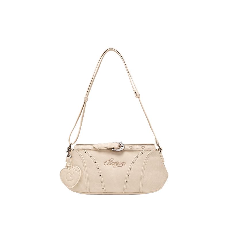 

Champion Heart Hoof Motorcycle Shoulder Bag Unisex Shoulder Bag Milk-White Velvet-Brown U6AACPU54 Milk White