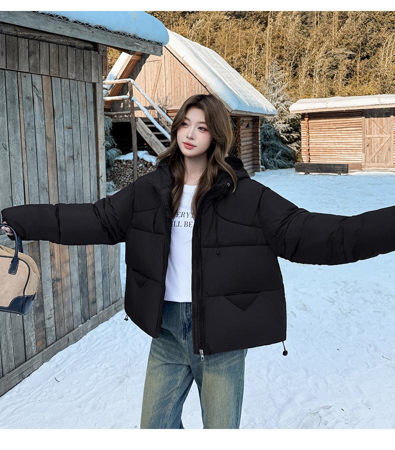 Women's Short Hooded Loose Thickened Warm Jacket