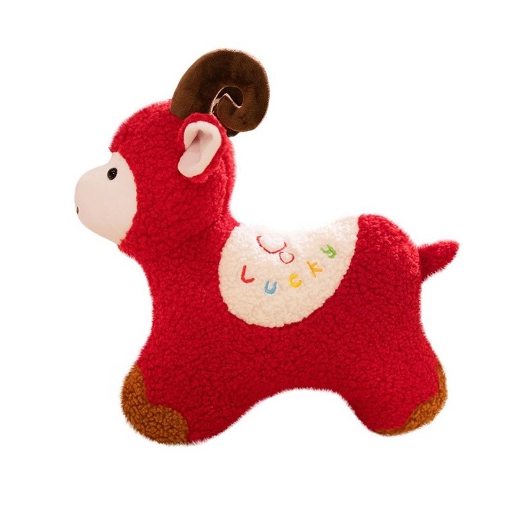 Soft Lamb Stuffed Animal Throw Pillow Sheep Year Plush Doll New Year Sheep Doll Gift for Children