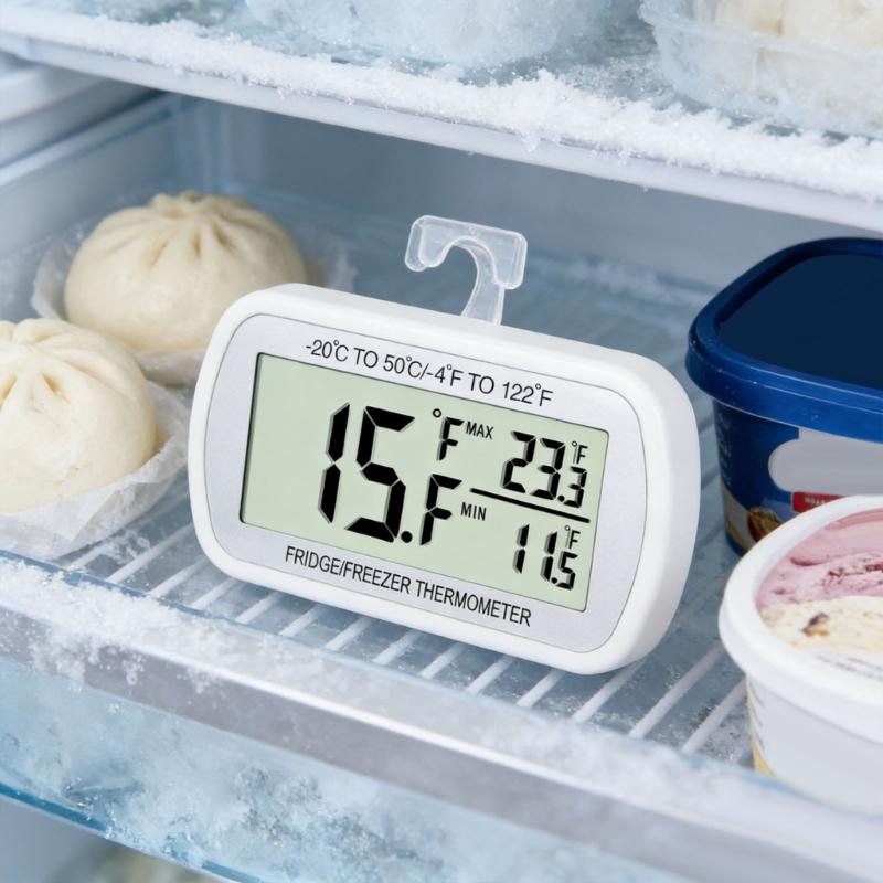Wasserdichtes Kühlschrank-Temperaturgerät Mit Magnetischer Befestigung Hoher Niedriger Gradanzeiger Für Kühlbox Und Kühlschrank Großer Bildschirm