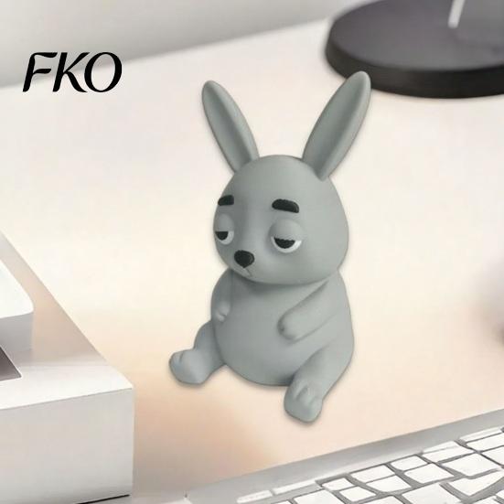 Cute Animal Desk Decor 3D Printed Rabbit Pen Holder, Large Capacity Organizer, Matte Shaped Organizer Finish Pencil for Office Home School Decoration