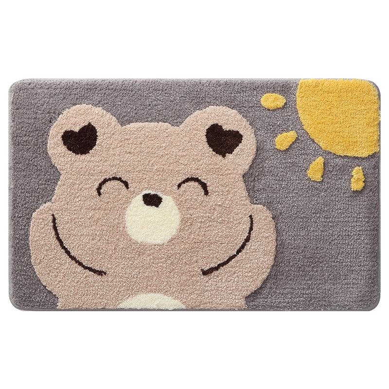 New Cartoon Bathroom Floor Mat with Strong Water Absorption, Household Flocking, Toilet Floor Mat, Living Room, Bedroom Door Mat