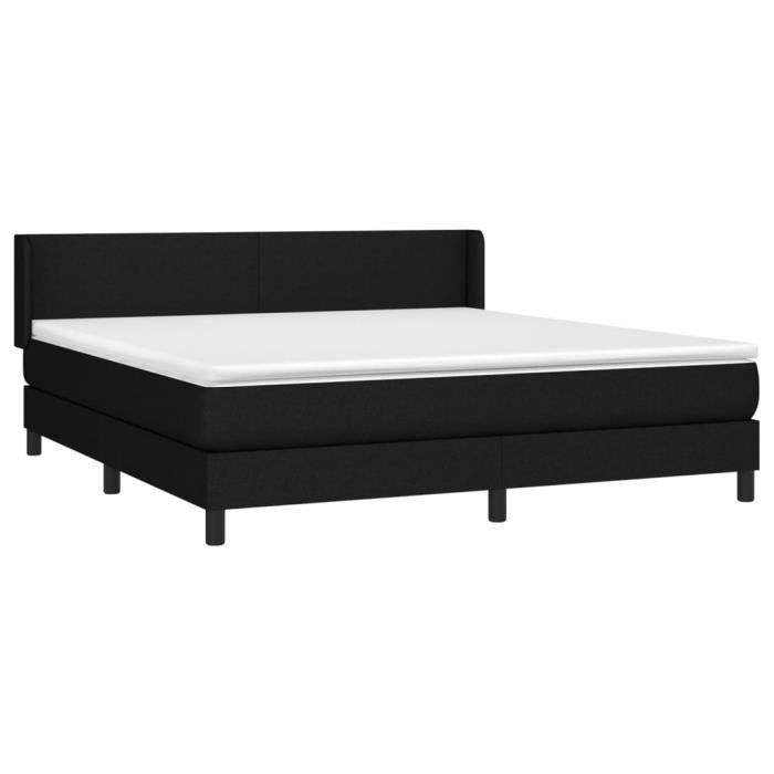 3129571 vidaXL Divan-lit Tapissier Avec Matelas Noir 180x200 Cm Tissu