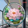 Lotus Flower Printed Acrylic Hanging Sign Suncatchers Stained, Four Seasons Decoration, Novelty Home Decor, Perfect Durable for Bedroom, Store, Office