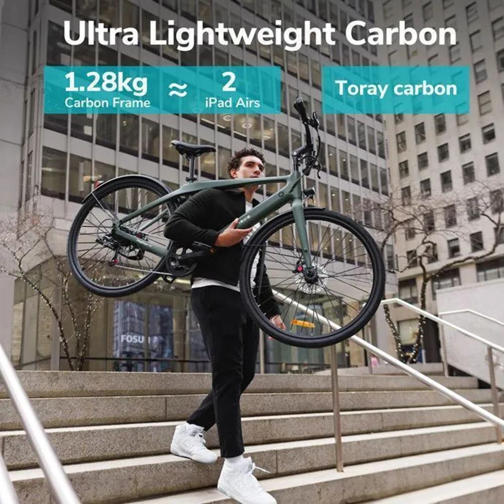 ENGWE N1 AIR 250W Electric Bike, 100km Range, Carbon Fiber Frame, 15.6kg Lightweight, Torque Sensor, IPX5 Waterproof