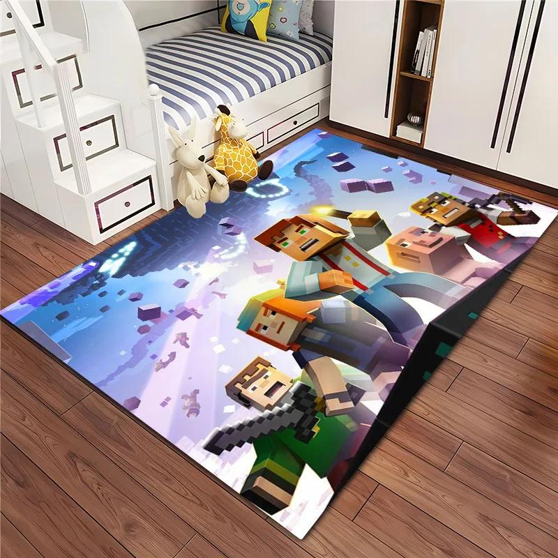 

3D Друк M-M1necraft Килим для Вітальні Спальні Коридору Alfombra Протиковзкий М який Килимок Зонування Диванний Доріжка Домашній Декор Килимок Подарунок 100x150cm