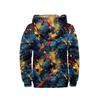 Men's Print Jacket Men's Spring And Autumn Casual Trend Zipper Hooded Jacket